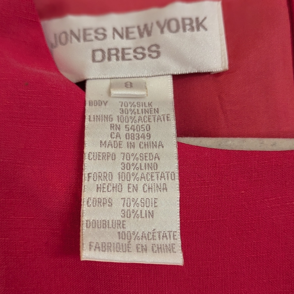 NWT Silk Linen Maxi 8 Dress Fuschia Sleeveless Jones NY Resort Summer Wedding - Picture 4 of 14
